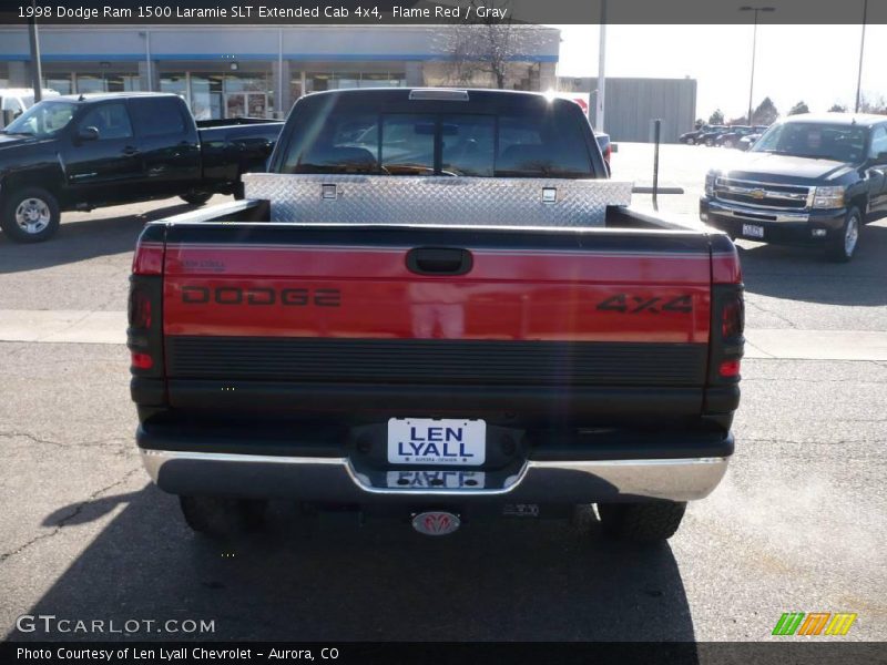 Flame Red / Gray 1998 Dodge Ram 1500 Laramie SLT Extended Cab 4x4
