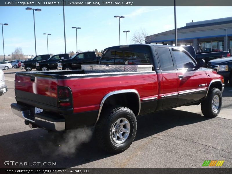 Flame Red / Gray 1998 Dodge Ram 1500 Laramie SLT Extended Cab 4x4