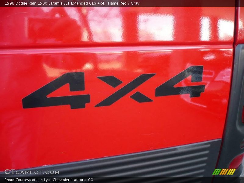 Flame Red / Gray 1998 Dodge Ram 1500 Laramie SLT Extended Cab 4x4