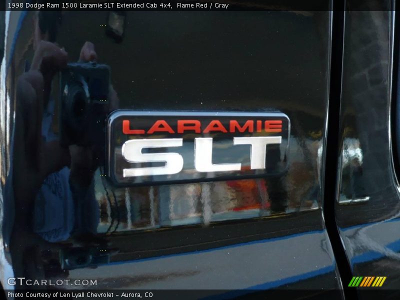 Flame Red / Gray 1998 Dodge Ram 1500 Laramie SLT Extended Cab 4x4