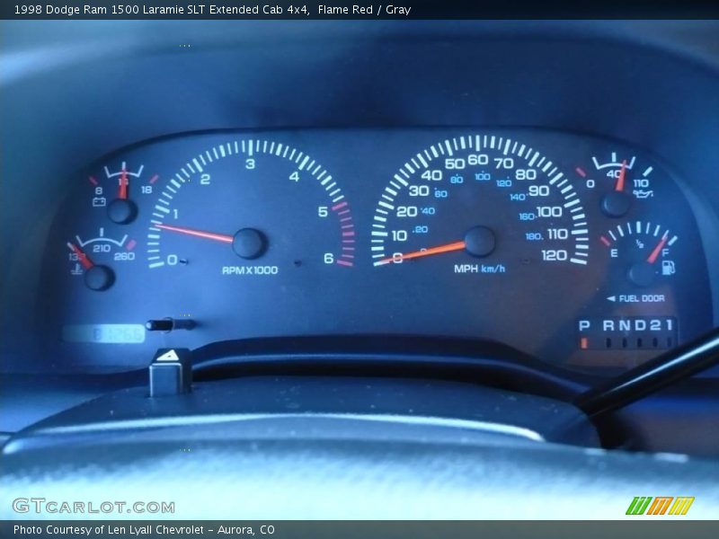 Flame Red / Gray 1998 Dodge Ram 1500 Laramie SLT Extended Cab 4x4