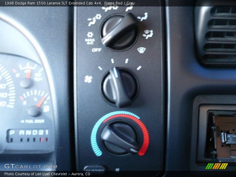 Flame Red / Gray 1998 Dodge Ram 1500 Laramie SLT Extended Cab 4x4