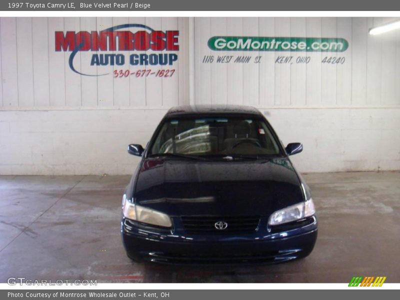 Blue Velvet Pearl / Beige 1997 Toyota Camry LE