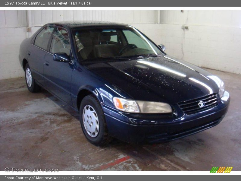 Blue Velvet Pearl / Beige 1997 Toyota Camry LE