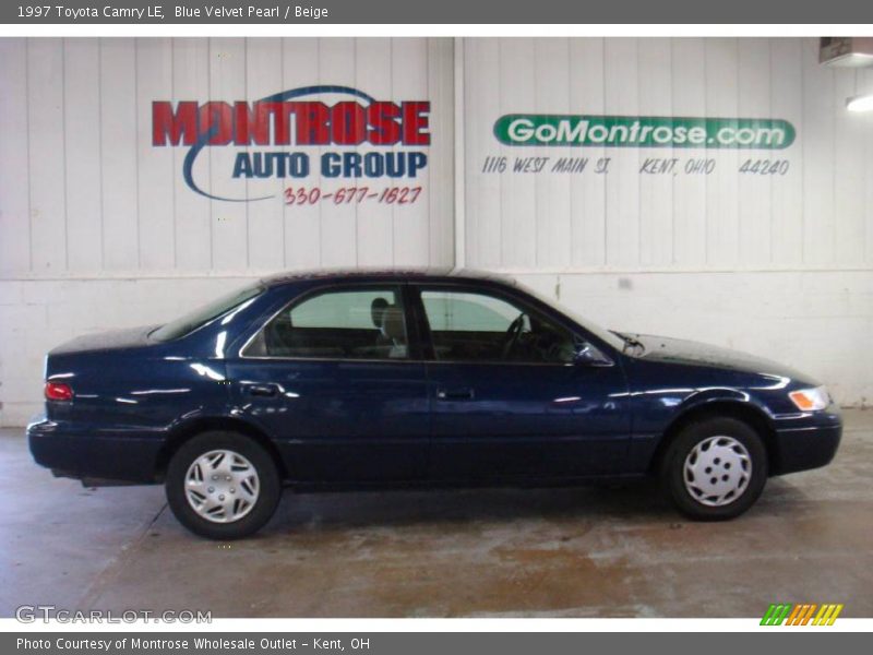 Blue Velvet Pearl / Beige 1997 Toyota Camry LE