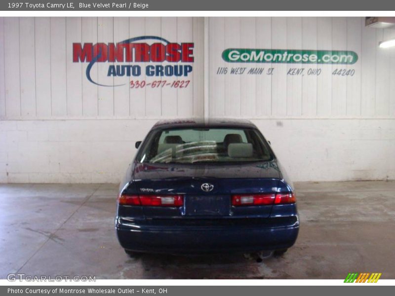 Blue Velvet Pearl / Beige 1997 Toyota Camry LE