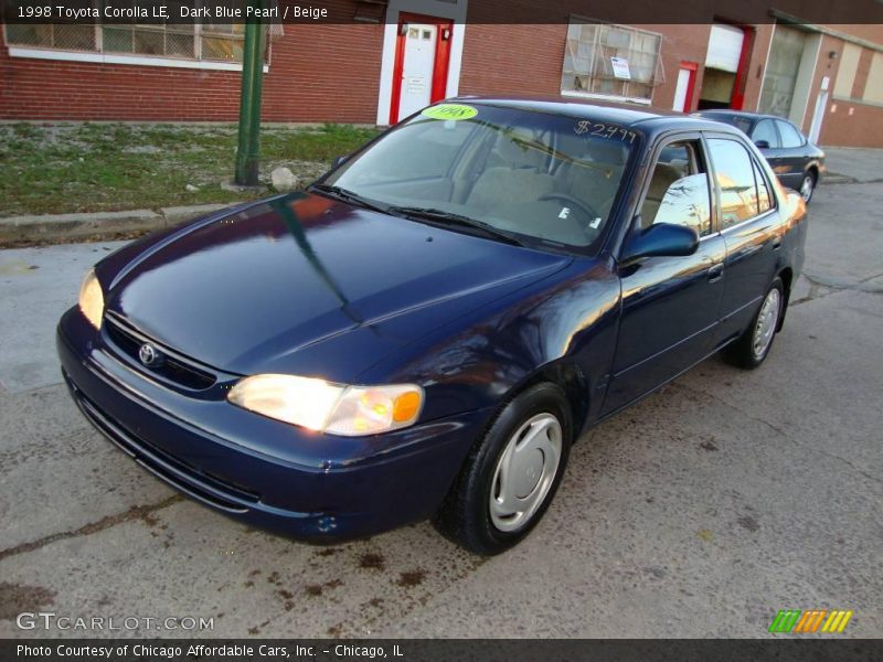 Dark Blue Pearl / Beige 1998 Toyota Corolla LE