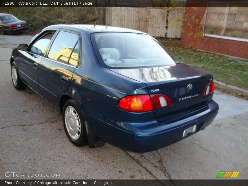 Dark Blue Pearl / Beige 1998 Toyota Corolla LE