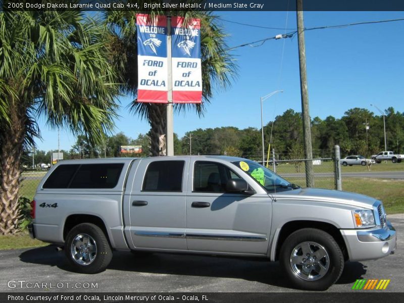 Bright Silver Metallic / Medium Slate Gray 2005 Dodge Dakota Laramie Quad Cab 4x4