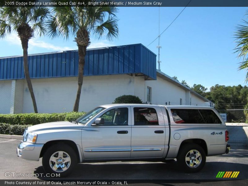 Bright Silver Metallic / Medium Slate Gray 2005 Dodge Dakota Laramie Quad Cab 4x4