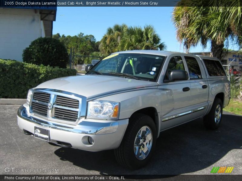 Bright Silver Metallic / Medium Slate Gray 2005 Dodge Dakota Laramie Quad Cab 4x4