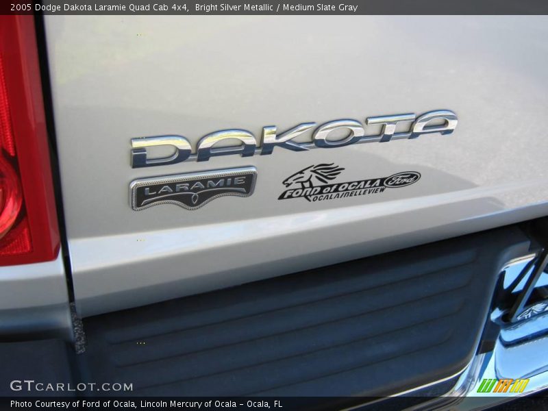 Bright Silver Metallic / Medium Slate Gray 2005 Dodge Dakota Laramie Quad Cab 4x4