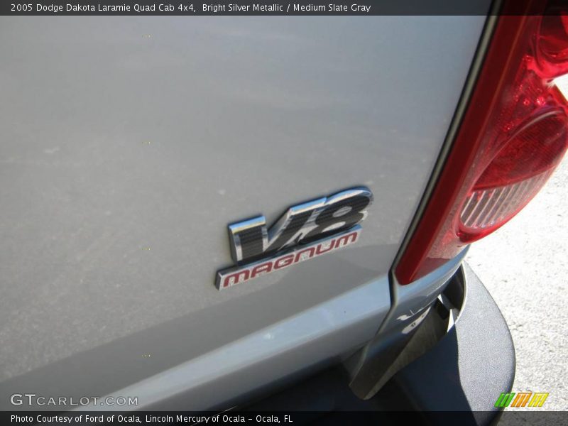 Bright Silver Metallic / Medium Slate Gray 2005 Dodge Dakota Laramie Quad Cab 4x4