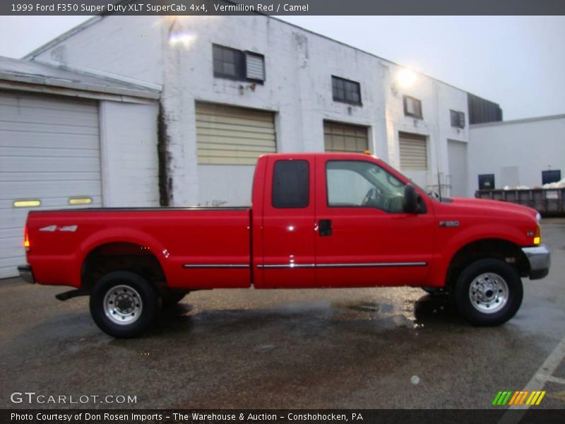Vermillion Red / Camel 1999 Ford F350 Super Duty XLT SuperCab 4x4