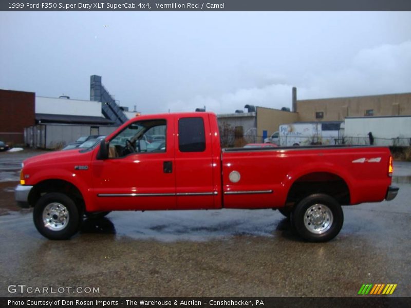 Vermillion Red / Camel 1999 Ford F350 Super Duty XLT SuperCab 4x4