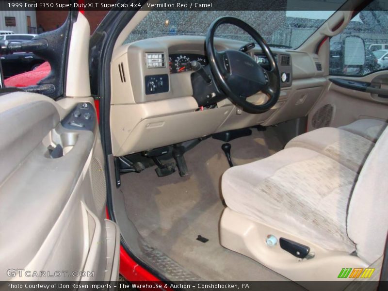 Vermillion Red / Camel 1999 Ford F350 Super Duty XLT SuperCab 4x4