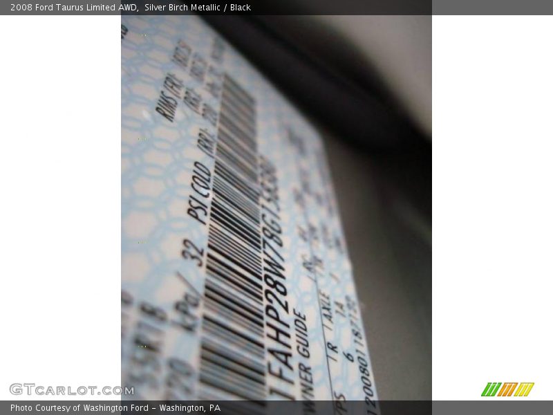 Silver Birch Metallic / Black 2008 Ford Taurus Limited AWD