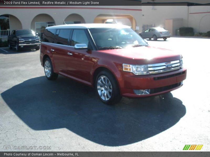 Redfire Metallic / Medium Light Stone 2009 Ford Flex Limited