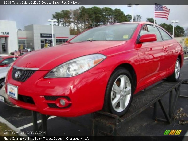 Super Red 5 / Ivory 2008 Toyota Solara SLE V6 Coupe