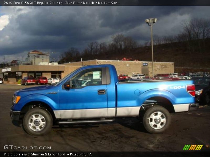 Blue Flame Metallic / Medium Stone 2010 Ford F150 XLT Regular Cab 4x4