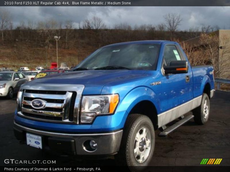 Blue Flame Metallic / Medium Stone 2010 Ford F150 XLT Regular Cab 4x4