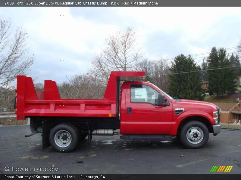 Red / Medium Stone 2009 Ford F350 Super Duty XL Regular Cab Chassis Dump Truck