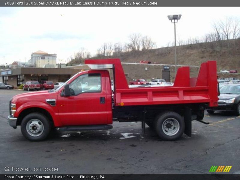 Red / Medium Stone 2009 Ford F350 Super Duty XL Regular Cab Chassis Dump Truck