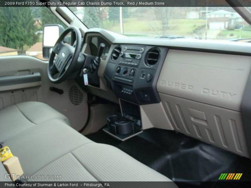 Red / Medium Stone 2009 Ford F350 Super Duty XL Regular Cab Chassis Dump Truck