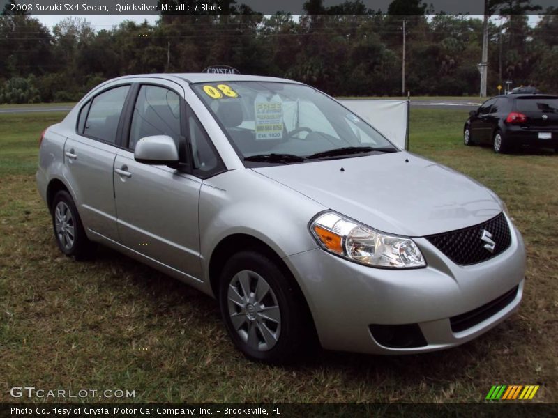 Quicksilver Metallic / Black 2008 Suzuki SX4 Sedan