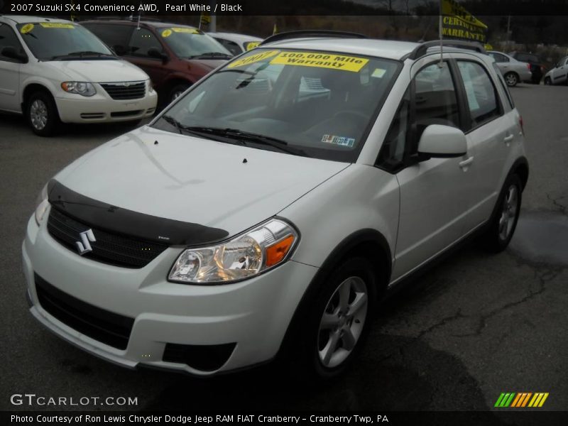Pearl White / Black 2007 Suzuki SX4 Convenience AWD