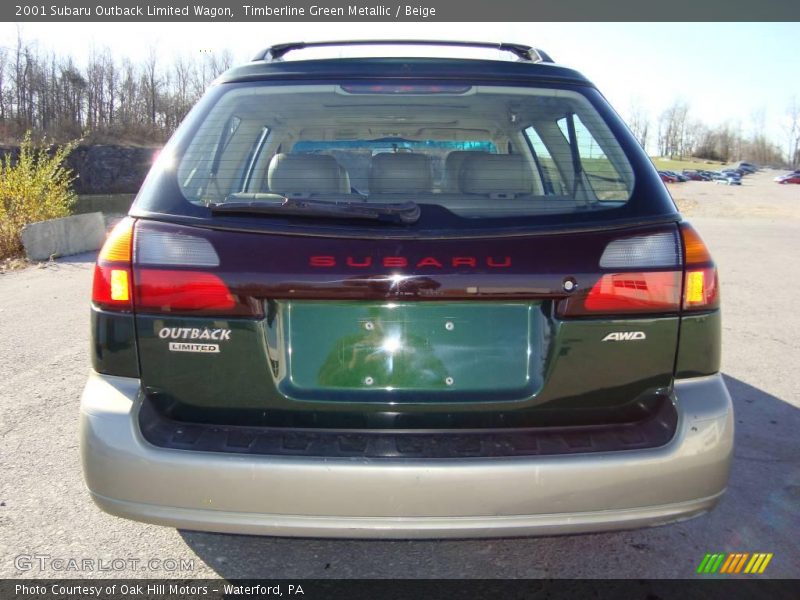 Timberline Green Metallic / Beige 2001 Subaru Outback Limited Wagon
