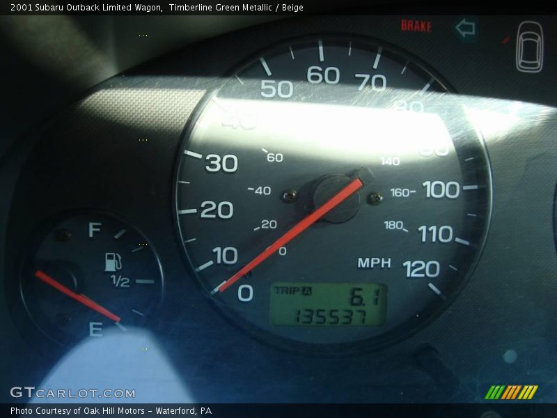 Timberline Green Metallic / Beige 2001 Subaru Outback Limited Wagon