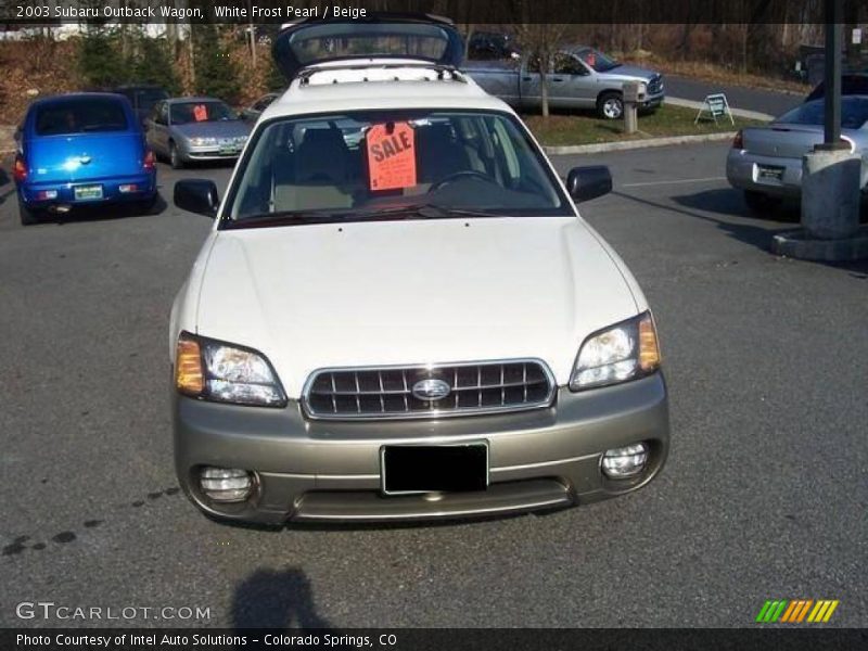 White Frost Pearl / Beige 2003 Subaru Outback Wagon