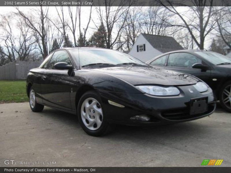 Sable Black / Gray 2002 Saturn S Series SC2 Coupe