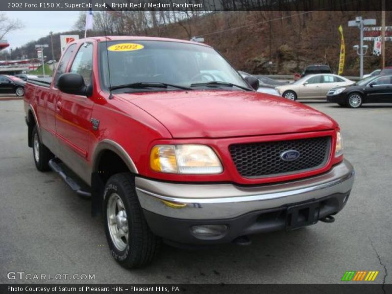 Bright Red / Medium Parchment 2002 Ford F150 XL SuperCab 4x4