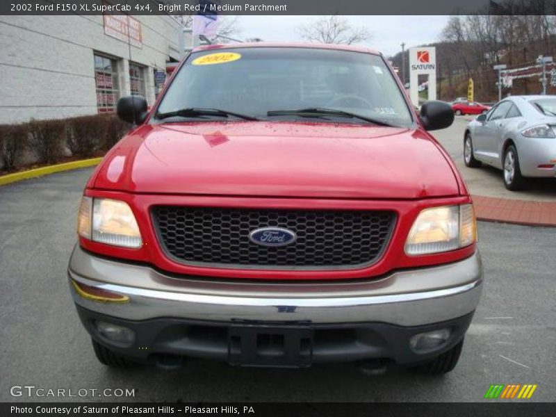 Bright Red / Medium Parchment 2002 Ford F150 XL SuperCab 4x4