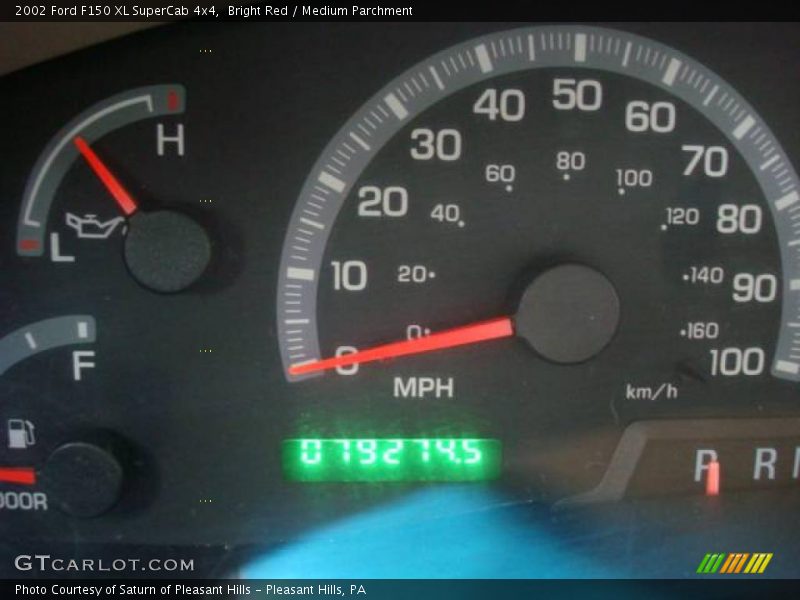 Bright Red / Medium Parchment 2002 Ford F150 XL SuperCab 4x4