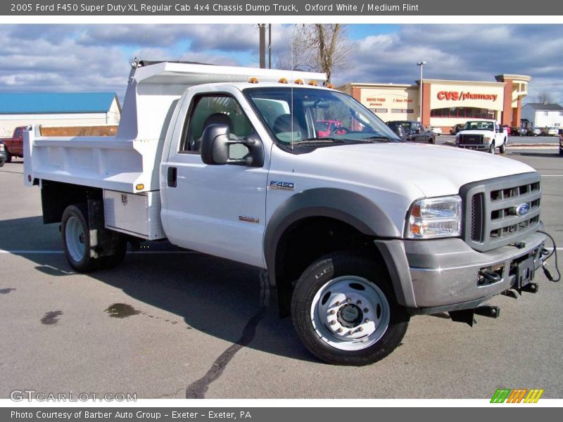 Oxford White / Medium Flint 2005 Ford F450 Super Duty XL Regular Cab 4x4 Chassis Dump Truck