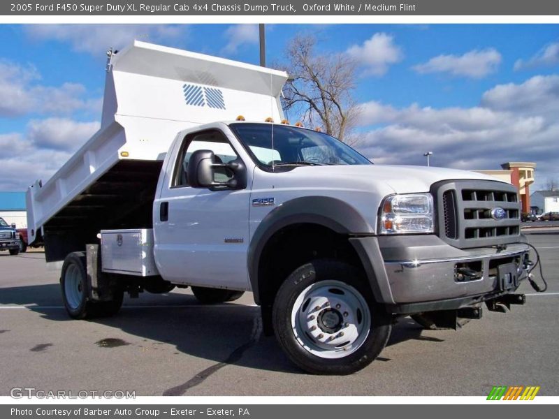 Oxford White / Medium Flint 2005 Ford F450 Super Duty XL Regular Cab 4x4 Chassis Dump Truck