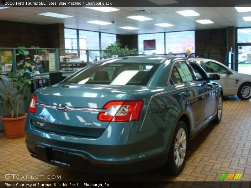 Steel Blue Metallic / Charcoal Black 2010 Ford Taurus SEL