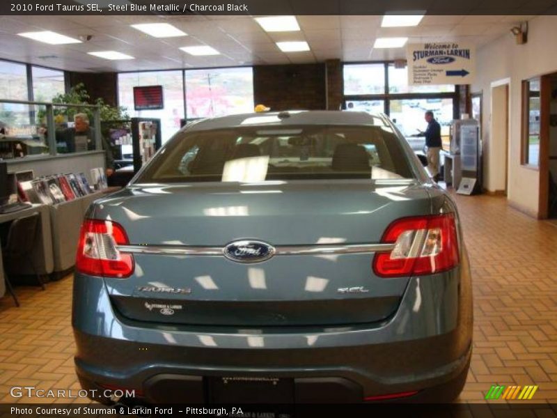 Steel Blue Metallic / Charcoal Black 2010 Ford Taurus SEL