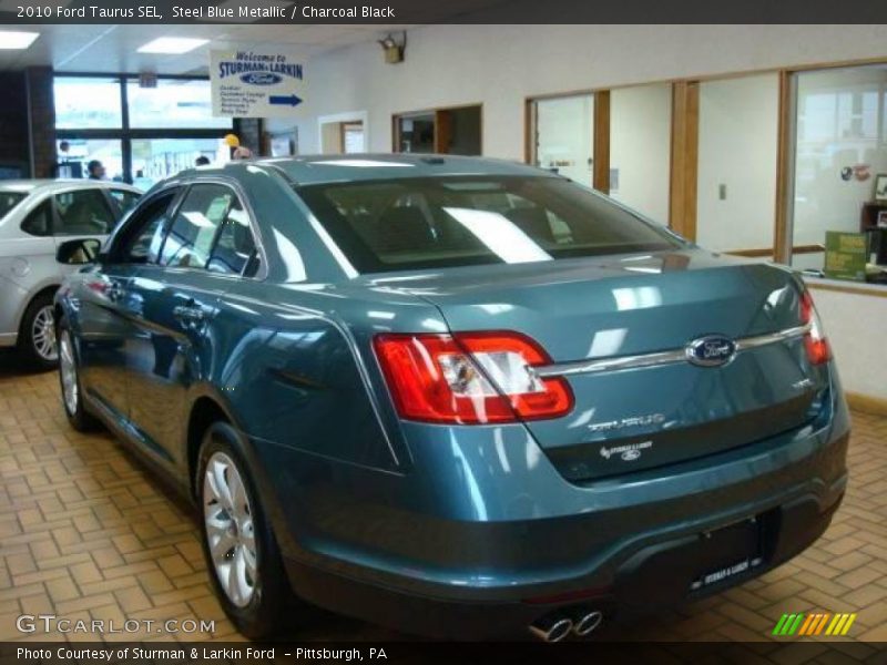 Steel Blue Metallic / Charcoal Black 2010 Ford Taurus SEL