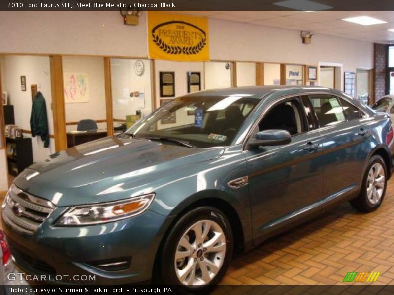 Steel Blue Metallic / Charcoal Black 2010 Ford Taurus SEL
