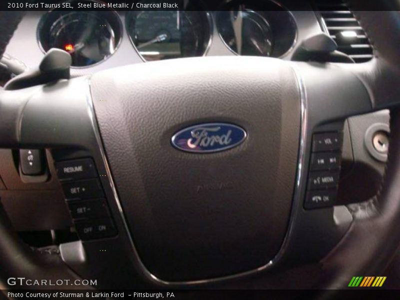 Steel Blue Metallic / Charcoal Black 2010 Ford Taurus SEL