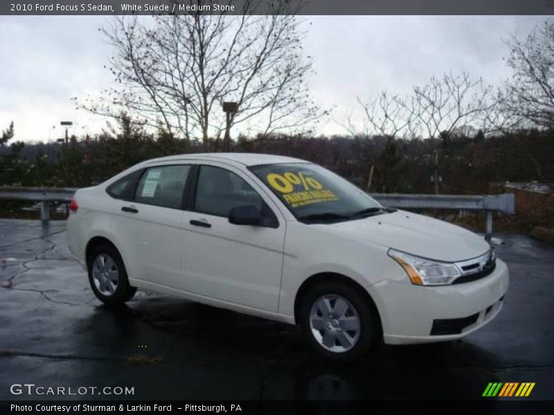 White Suede / Medium Stone 2010 Ford Focus S Sedan