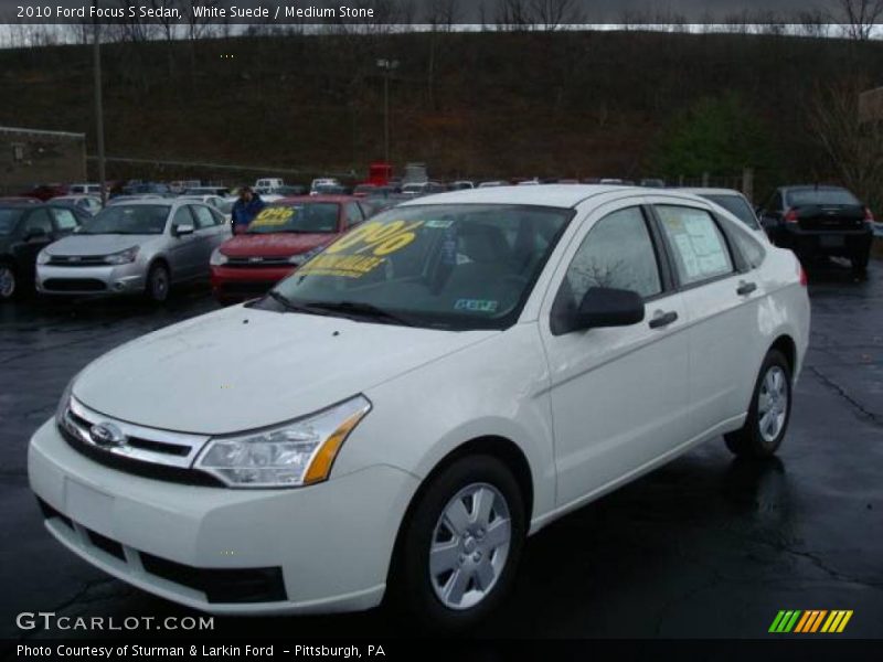 White Suede / Medium Stone 2010 Ford Focus S Sedan