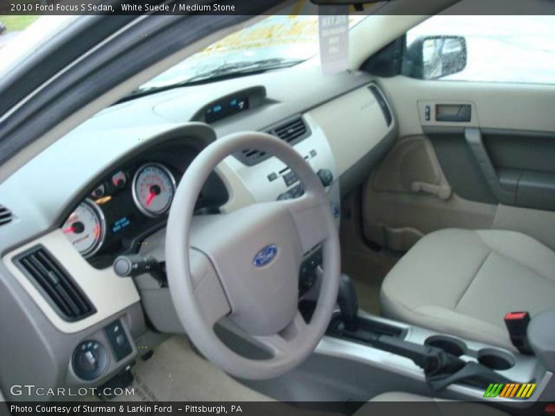 White Suede / Medium Stone 2010 Ford Focus S Sedan