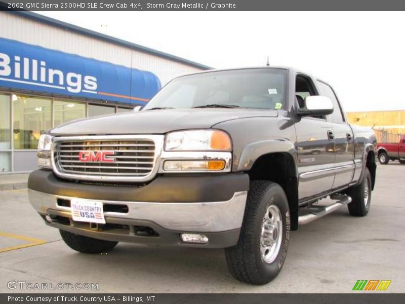 Storm Gray Metallic / Graphite 2002 GMC Sierra 2500HD SLE Crew Cab 4x4