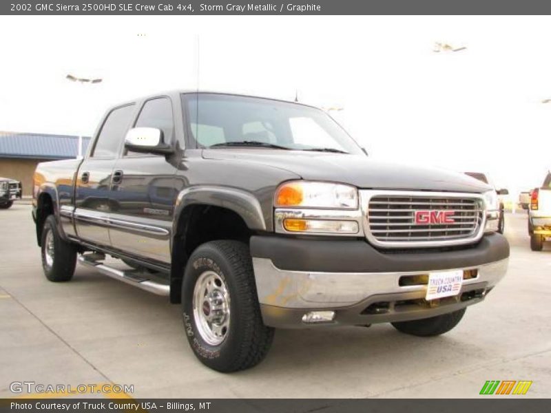 Storm Gray Metallic / Graphite 2002 GMC Sierra 2500HD SLE Crew Cab 4x4