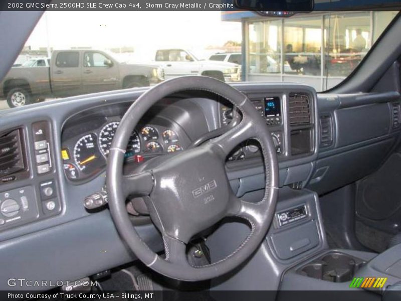 Storm Gray Metallic / Graphite 2002 GMC Sierra 2500HD SLE Crew Cab 4x4